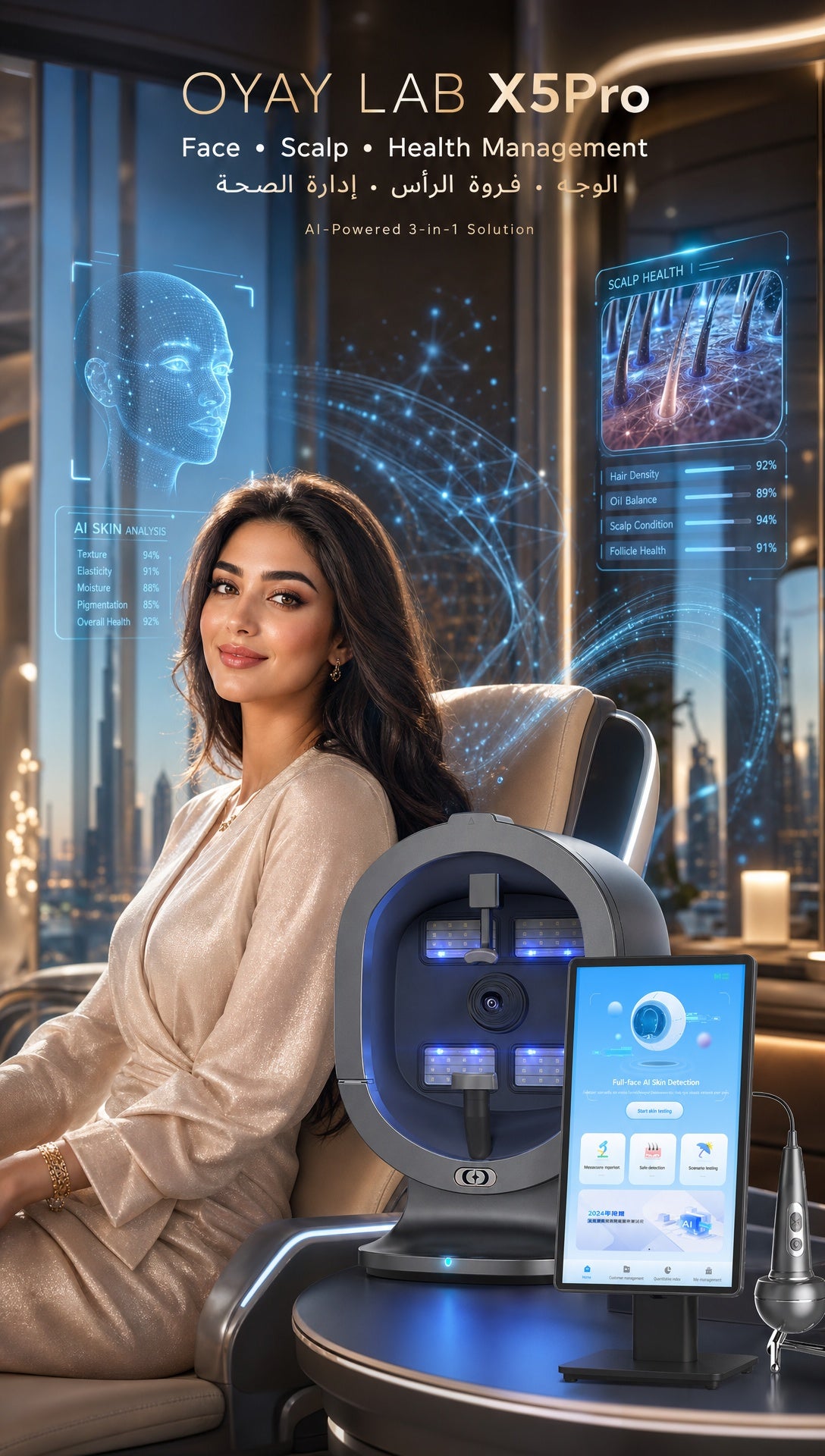 OYAY LAB X5Pro: The Ultimate 5-in-1 AI Face & Scalp Health Management System
