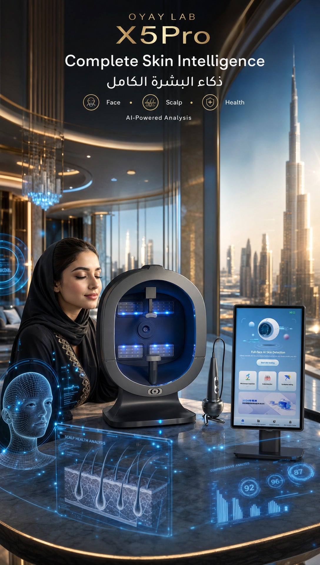 OYAY LAB X5Pro: The Ultimate 5-in-1 AI Face & Scalp Health Management System