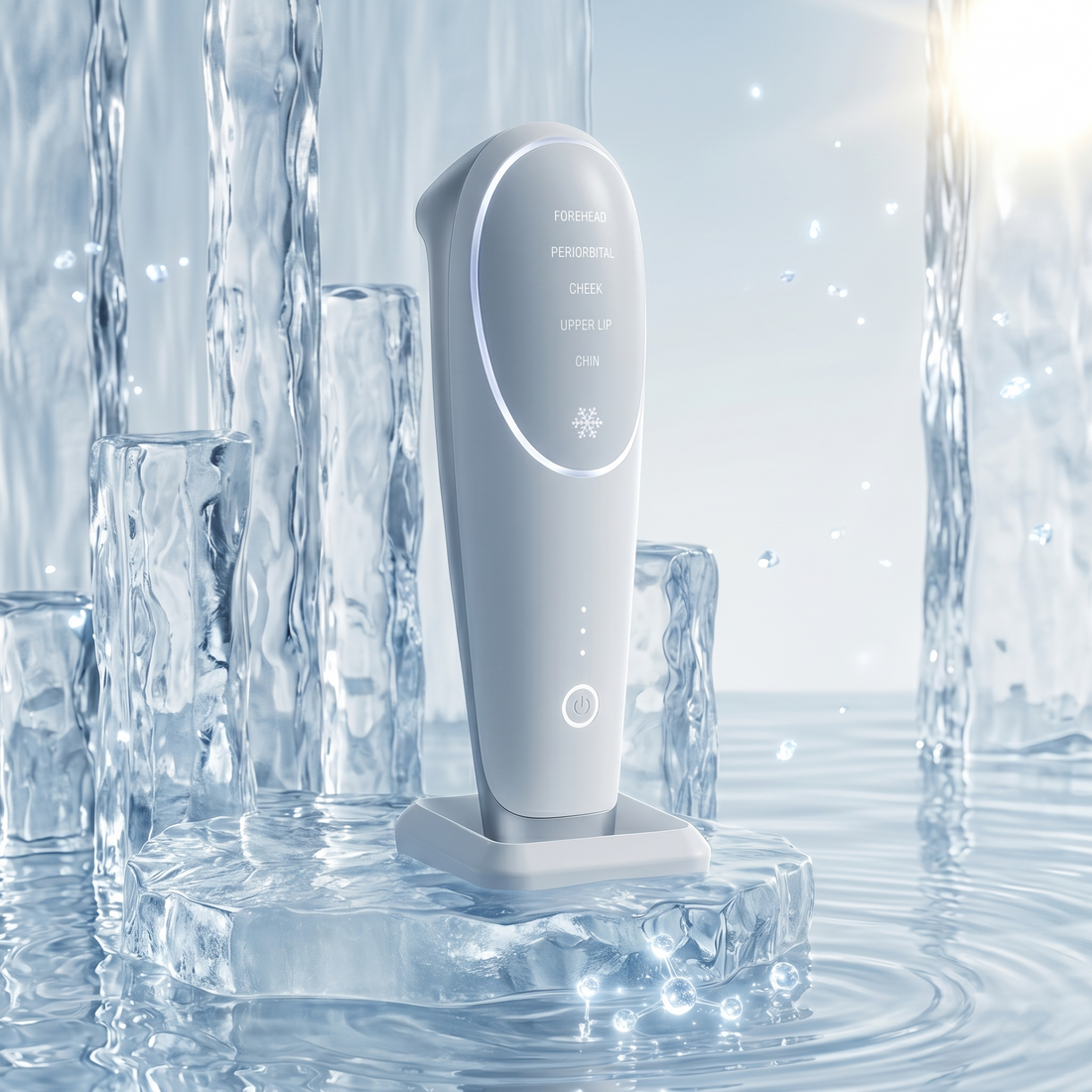 Iris Ice Plus 1450nm Fractional Laser Anti-Aging Device | Painless Ice-Crystal Cooling Technology | At-Home Collagen Stimulator &amp; Wrinkle Reducer | Non-Ablative, CE Certified