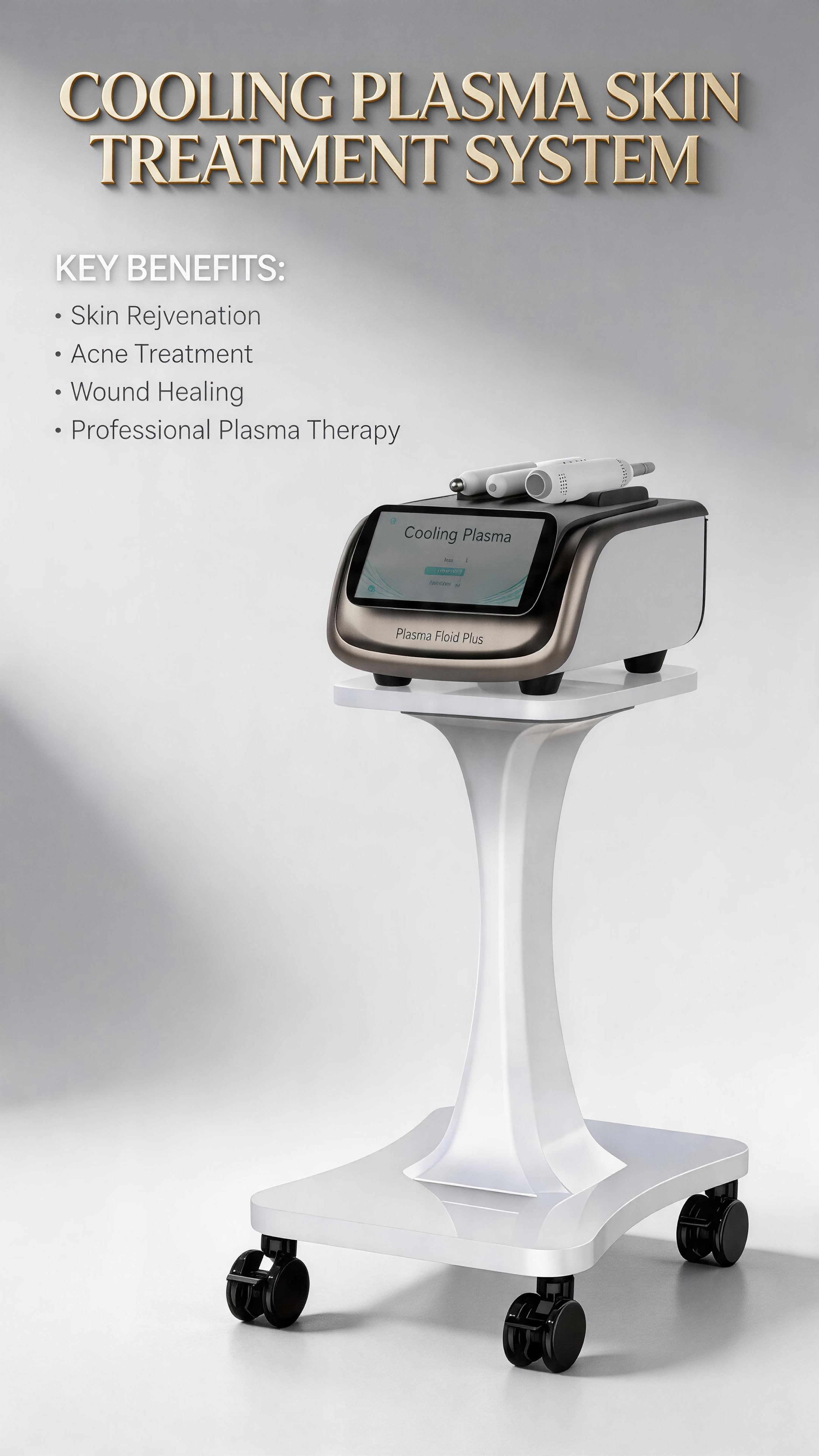 Professional Cold Plasma Skin Rejuvenation System | Clinic-Grade Aesthetic Machine for Acne, Anti-Aging &amp; Wound Healing | 3-in-1 Handpieces (Scan, Smooth, SSR) | Non-Thermal, CE Certified