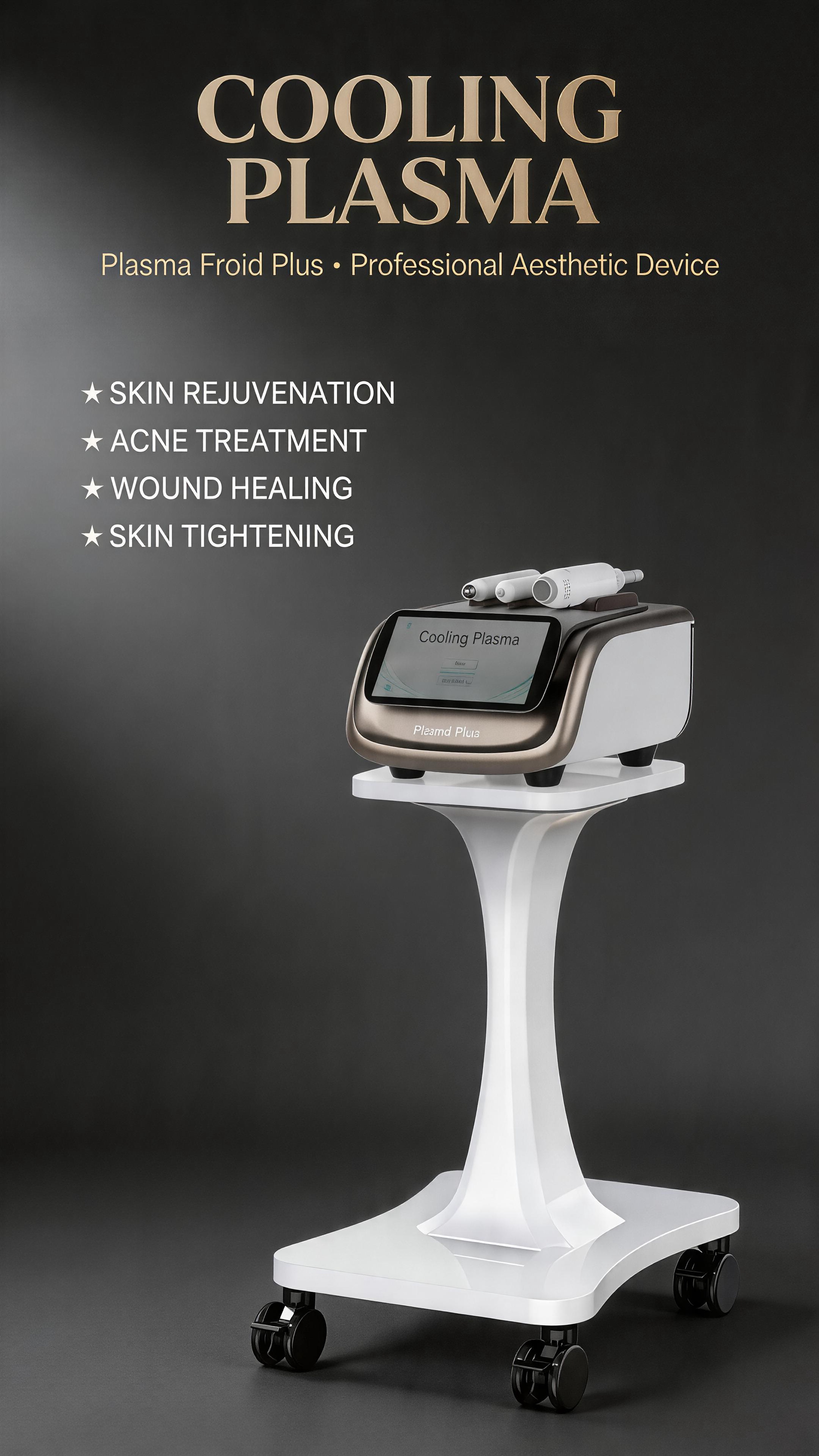 Professional Cold Plasma Skin Rejuvenation System | Clinic-Grade Aesthetic Machine for Acne, Anti-Aging &amp; Wound Healing | 3-in-1 Handpieces (Scan, Smooth, SSR) | Non-Thermal, CE Certified